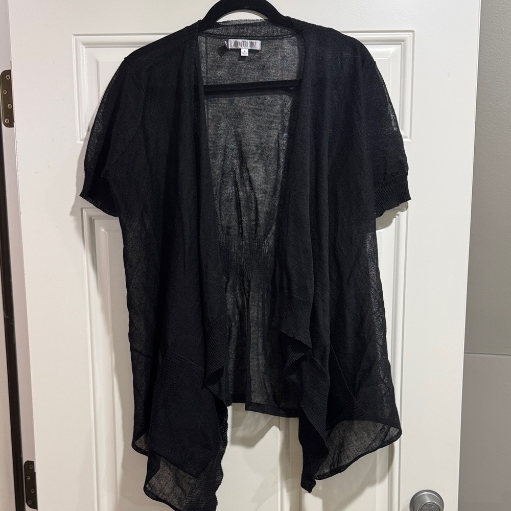 Jennifer Lopez Gray Sheer Cardigan